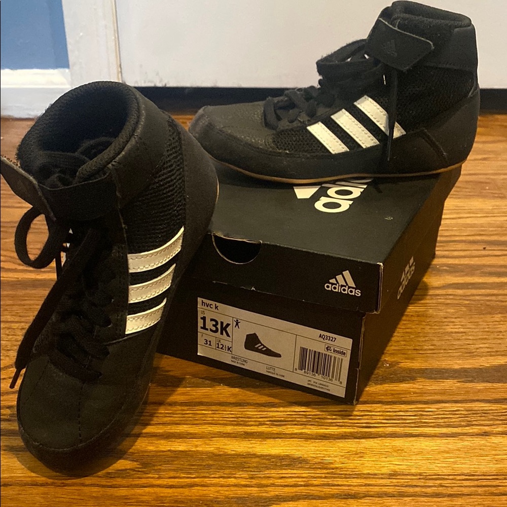 Adidas Black and White Sneakers with High Ankle Support